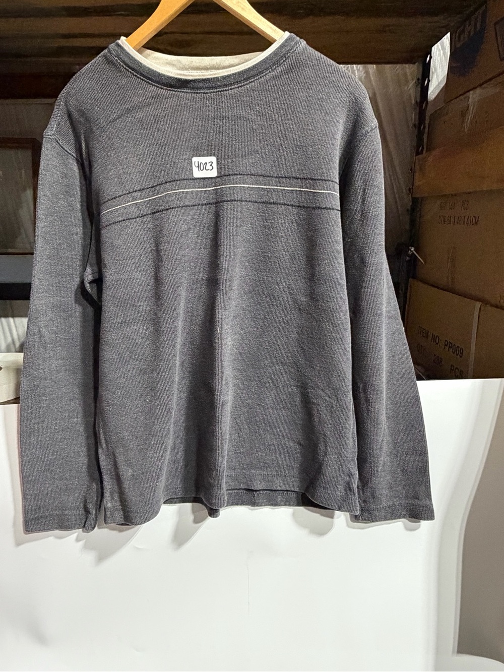 #4023- Grey Long Sleeve T shirt